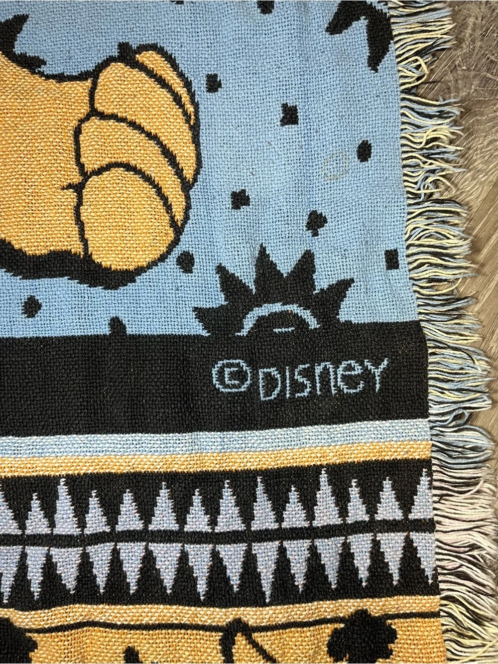 Vintage 90s Disney The Lion King Simba Blanket Throw Tapestry Knit 44x62